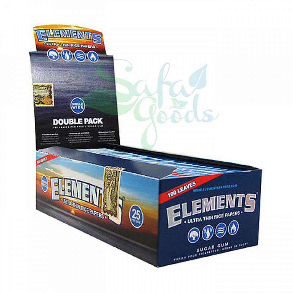 Elements - Ultra Thin Rice Rolling Papers - Single Wide DOUBLE PACK